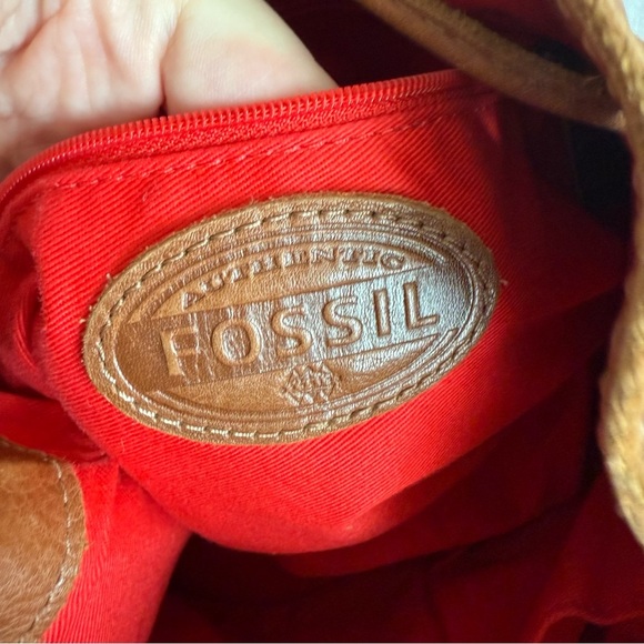 FOSSIL Brown Leather Drawstring Bucket Bag - Picture 9 of 12